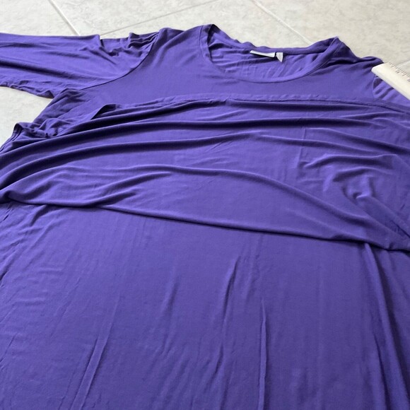 LOGO Lori Goldstein Womens plus size 1X Purple LS Tunic Top stretch Jersey Knit - Picture 10 of 12